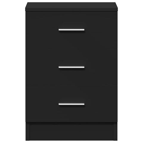 vidaXL Bedside Cabinet Black 38x35x56 cm Engineered Wood