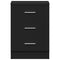 vidaXL Bedside Cabinet Black 38x35x56 cm Engineered Wood