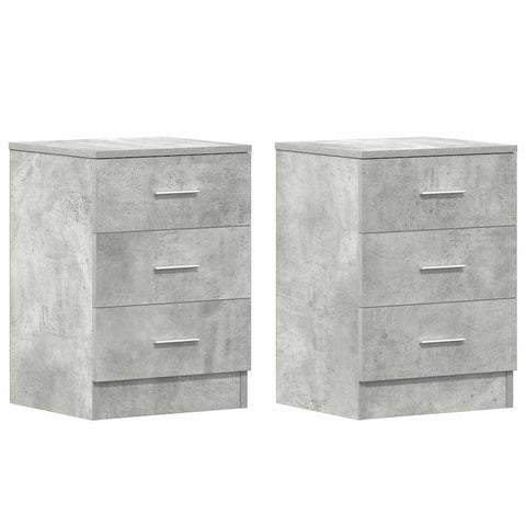 vidaXL Bedside Cabinets 2 pcs Concrete Grey 38x35x56 cm Engineered Wood
