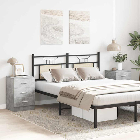 vidaXL Bedside Cabinets 2 pcs Concrete Grey 38x35x56 cm Engineered Wood