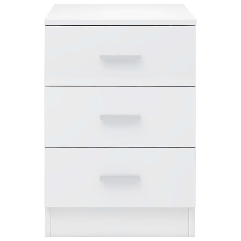 vidaXL Bedside Cabinet High Gloss White 38x35x56 cm Engineered Wood