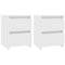vidaXL Bedside Cabinets 2 pcs White 30x30x40 cm Engineered Wood