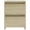 vidaXL Bedside Cabinets 2 pcs Sonoma Oak 30x30x40 cm Engineered Wood