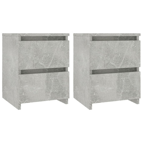 vidaXL Bedside Cabinets 2 pcs Concrete Grey 30x30x40 cm Engineered Wood