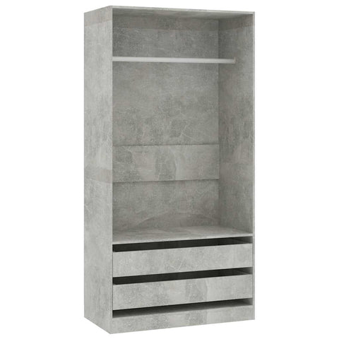 vidaXL Wardrobe Concrete Grey 100x50x200 cm Engineered Wood