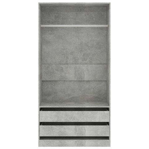 vidaXL Wardrobe Concrete Grey 100x50x200 cm Engineered Wood