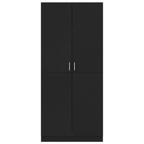vidaXL Wardrobe Black 80x52x180 cm Engineered Wood