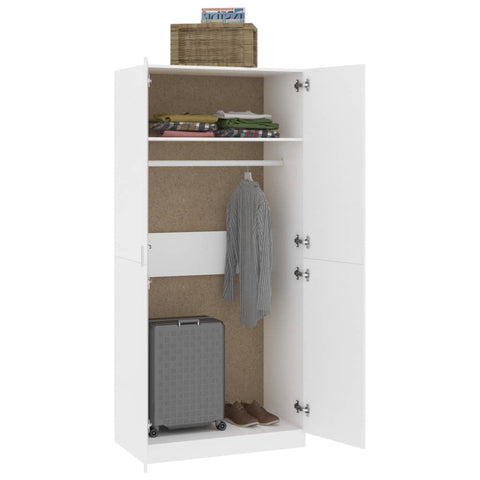 vidaXL Wardrobe White 90x52x200 cm Engineered Wood