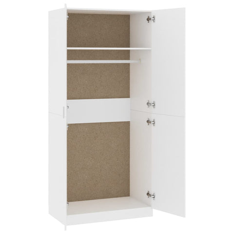vidaXL Wardrobe White 90x52x200 cm Engineered Wood