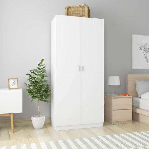 vidaXL Wardrobe White 90x52x200 cm Engineered Wood