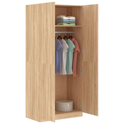 vidaXL Wardrobe Sonoma Oak 90x52x200 cm Engineered Wood