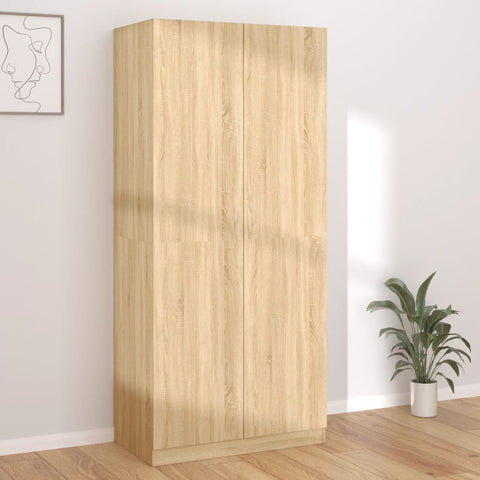 vidaXL Wardrobe Sonoma Oak 90x52x200 cm Engineered Wood