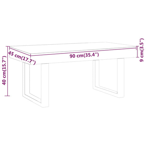 vidaXL Coffee Table Dark Brown and Black 90x45x40 cm MDF and Iron