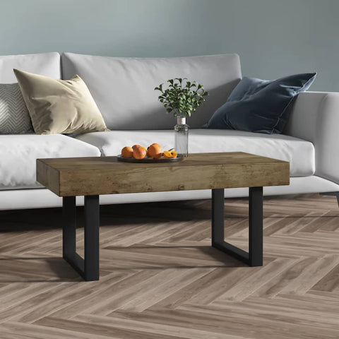 vidaXL Coffee Table Dark Brown and Black 90x45x40 cm MDF and Iron