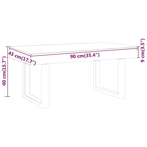 vidaXL Coffee Table Grey and Black 90x45x40 cm MDF and Iron