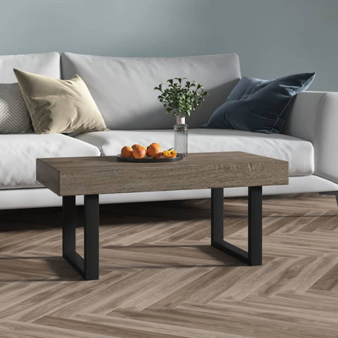 vidaXL Coffee Table Grey and Black 90x45x40 cm MDF and Iron