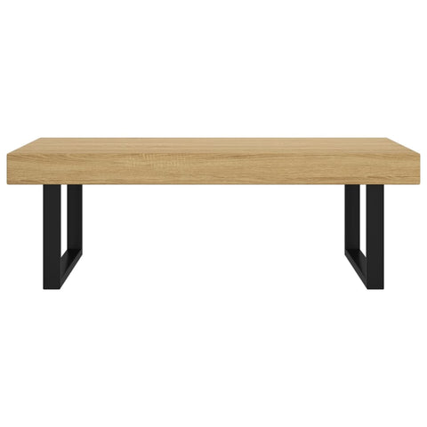 vidaXL Coffee Table Light Brown and Black 120x60x40 cm MDF and Iron