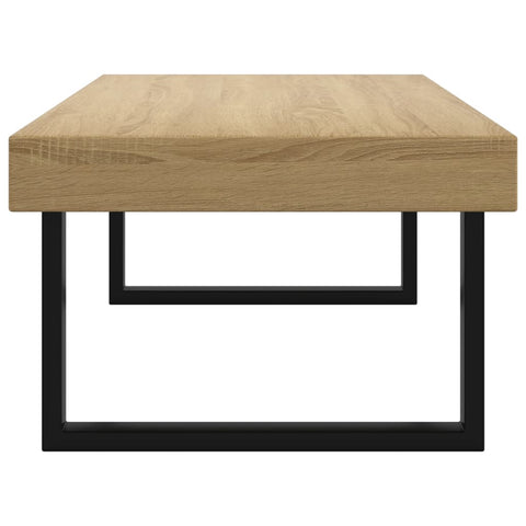 vidaXL Coffee Table Light Brown and Black 120x60x40 cm MDF and Iron