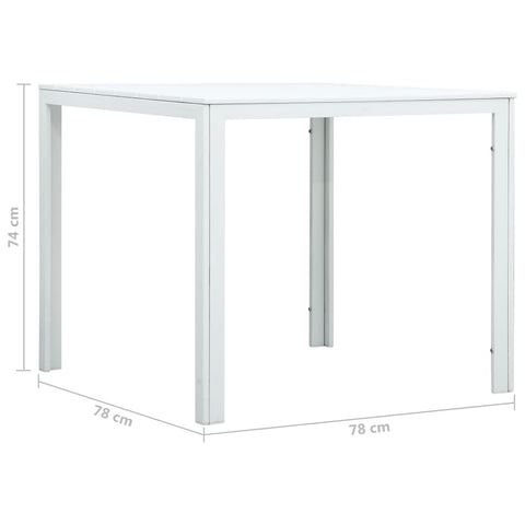 vidaXL Coffee Table White 78x78x74 cm HDPE Wood Look