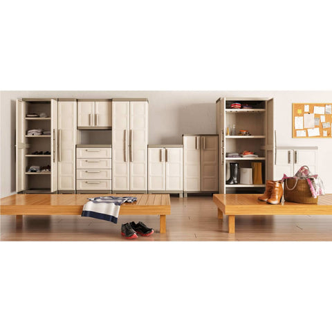 Keter Storage Cabinet with Shelves Excellence Beige and Taupe 182 cm