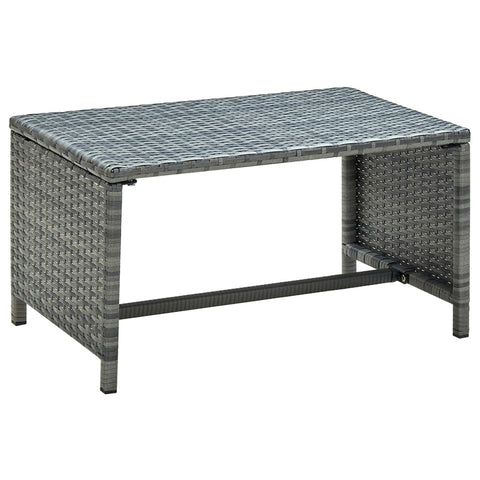 vidaXL Coffee Table Anthracite 70x40x38 cm Poly Rattan