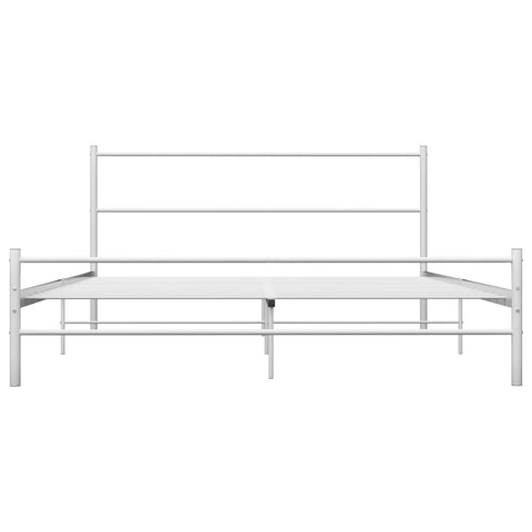 284694 vidaXL Bed Frame without Mattress White Metal 120x200 cm