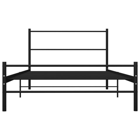 vidaXL Bed Frame without Mattress Black Metal 90x200 cm