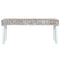 vidaXL Bench 110 cm White Natural Kubu Rattan and Solid Mahogany Wood