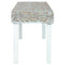 vidaXL Bench 110 cm White Natural Kubu Rattan and Solid Mahogany Wood