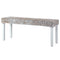 vidaXL Bench 110 cm White Natural Kubu Rattan and Solid Mahogany Wood