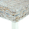 vidaXL Bench 110 cm White Natural Kubu Rattan and Solid Mahogany Wood