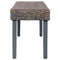 vidaXL Bench 110 cm Grey Natural Kubu Rattan and Solid Mango Wood