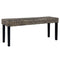 vidaXL Bench 110 cm Black Natural Kubu Rattan and Solid Mahogany Wood