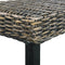 vidaXL Bench 110 cm Black Natural Kubu Rattan and Solid Mahogany Wood