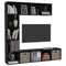 vidaXL 3 Piece Book/TV Cabinet Set Black 180x30x180 cm