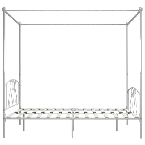 vidaXL Bed Frame without Mattress with Canopy White 180x200 cm Super King Metal