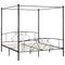 vidaXL Bed Frame without Mattress with Canopy Black 200x200 cm Metal
