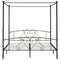 vidaXL Bed Frame without Mattress with Canopy Black 200x200 cm Metal