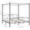 vidaXL Bed Frame without Mattress with Canopy Black 200x200 cm Metal