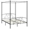 284443 vidaXL Canopy Bed Frame without Mattress Grey Metal 140x200 cm