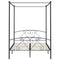 284443 vidaXL Canopy Bed Frame without Mattress Grey Metal 140x200 cm