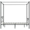 284443 vidaXL Canopy Bed Frame without Mattress Grey Metal 140x200 cm