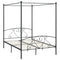 284444 vidaXL Canopy Bed Frame without Mattress Grey Metal 160x200 cm