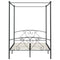 284444 vidaXL Canopy Bed Frame without Mattress Grey Metal 160x200 cm