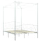 284470 vidaXL Canopy Bed Frame without Mattress White Metal 120x200 cm