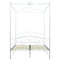 284470 vidaXL Canopy Bed Frame without Mattress White Metal 120x200 cm