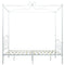 284470 vidaXL Canopy Bed Frame without Mattress White Metal 120x200 cm
