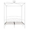 284473 vidaXL Canopy Bed Frame without Mattress White Metal 180x200 cm Super King