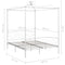 284473 vidaXL Canopy Bed Frame without Mattress White Metal 180x200 cm Super King
