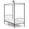 284475 vidaXL Canopy Bed Frame without Mattress Black Metal 100x200 cm